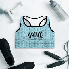 Y.O.L.O BLUE Padded Sports Bra