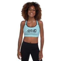 Y.O.L.O BLUE Padded Sports Bra